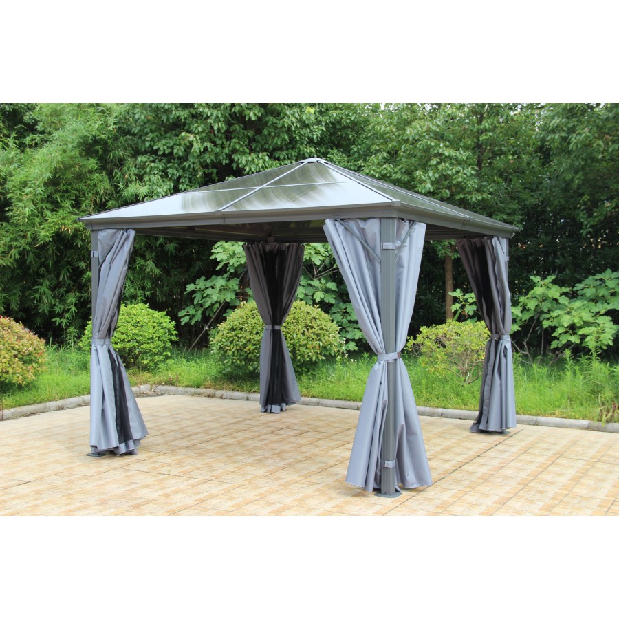 Grey Polycarbonate Gazebo - 3x3m - Runcton