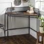 42" Industrial Corner Desk - Dark Walnut