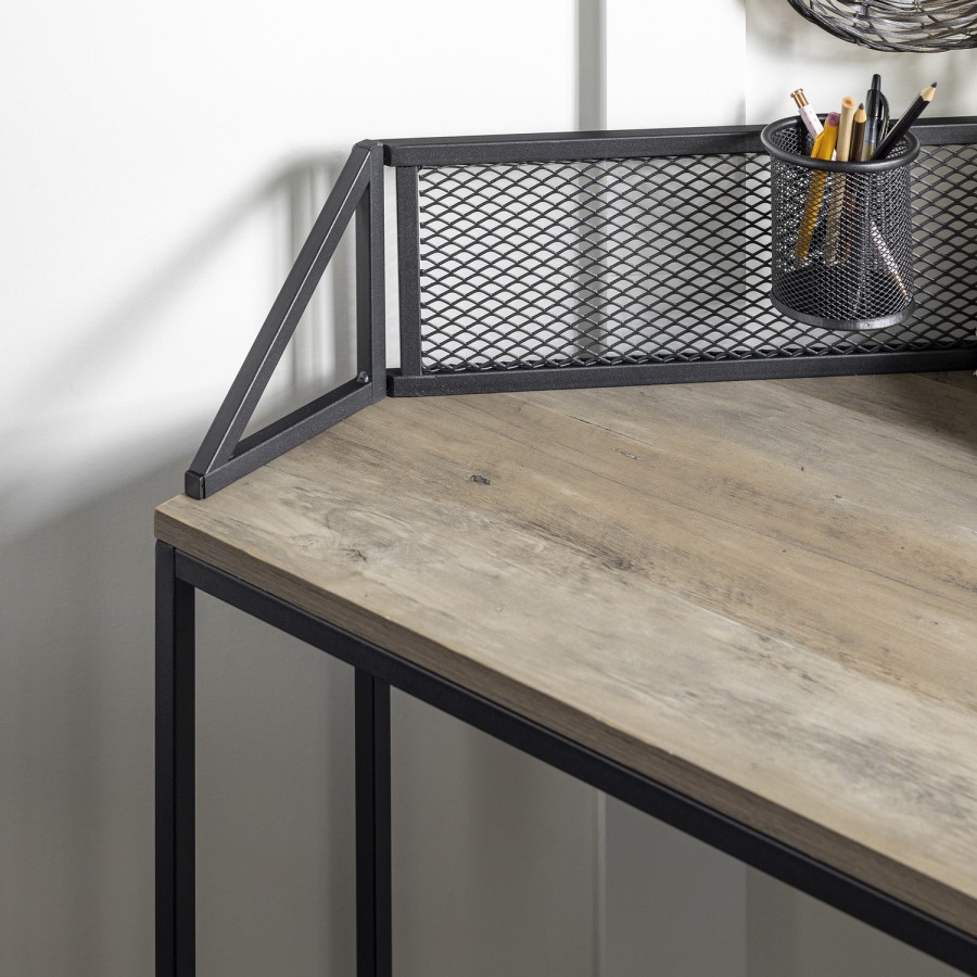 GRADE A1 - Foster Industrial Corner Desk - Grey Wash