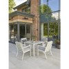 Titchwell 4 Seater Outdoor Dining Set in White