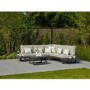 Grey Metal Garden Corner Sofa with Coffee Table - Ibiza