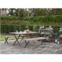 Outdoor Metal Dining Table & Bench Set - Seats 6 - Farmstead 