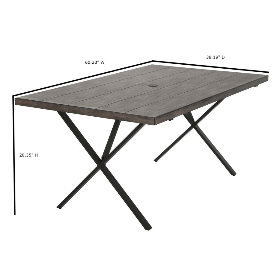 Outdoor Metal Dining Table & Bench Set - Seats 6 - Farmstead 