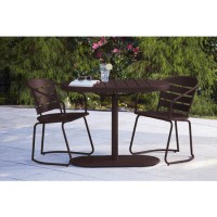 Outdoor Living 2 Seater Metal Bistro Set in Brown - Infellifit