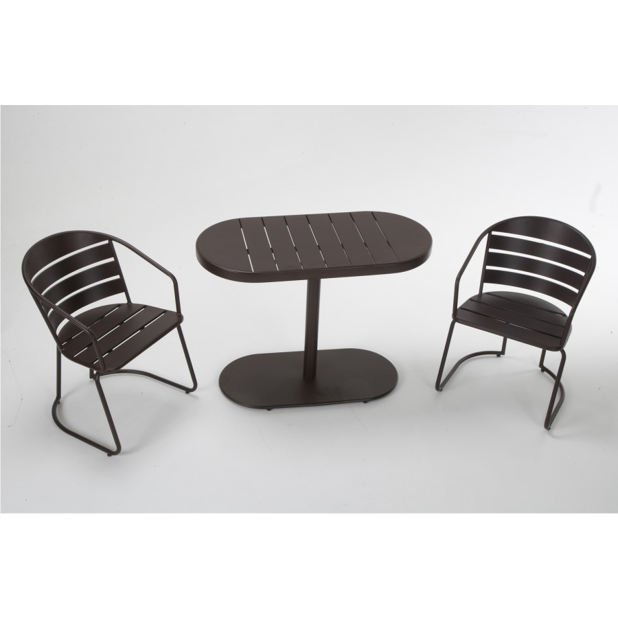 Outdoor Living 2 Seater Metal Bistro Set in Brown - Infellifit