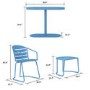 Outdoor Living 2 Seater Metal Bistro Set with Footstools in Turqouise - Infellifit
