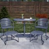 Outdoor Living 2 Seater Grey Patio Bistro Set with Footstools - Infellifit