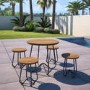 Outdoor 4 Seater Small Bistro Table and Chair Set in Grey - Bobbi