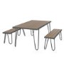 Outdoor/Indoor 4 Seater Metal Dining Table & Bench Set in Grey
