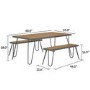 Outdoor/Indoor 4 Seater Metal Dining Table & Bench Set in Grey