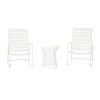 Outdoor Patio Rocking Chair and Table Bistro Set in White - Roberta