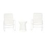 Outdoor Patio Rocking Chair and Table Bistro Set in White - Roberta