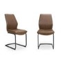 Brown Faux Leather Dining Chairs - Set of 2 