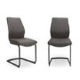 GRADE A1 - Set of 2 Grey Faux Leather - Connect