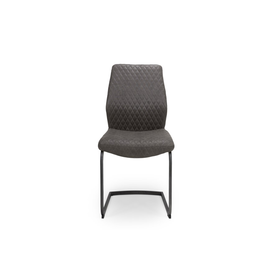GRADE A1 - Set of 2 Grey Faux Leather - Connect