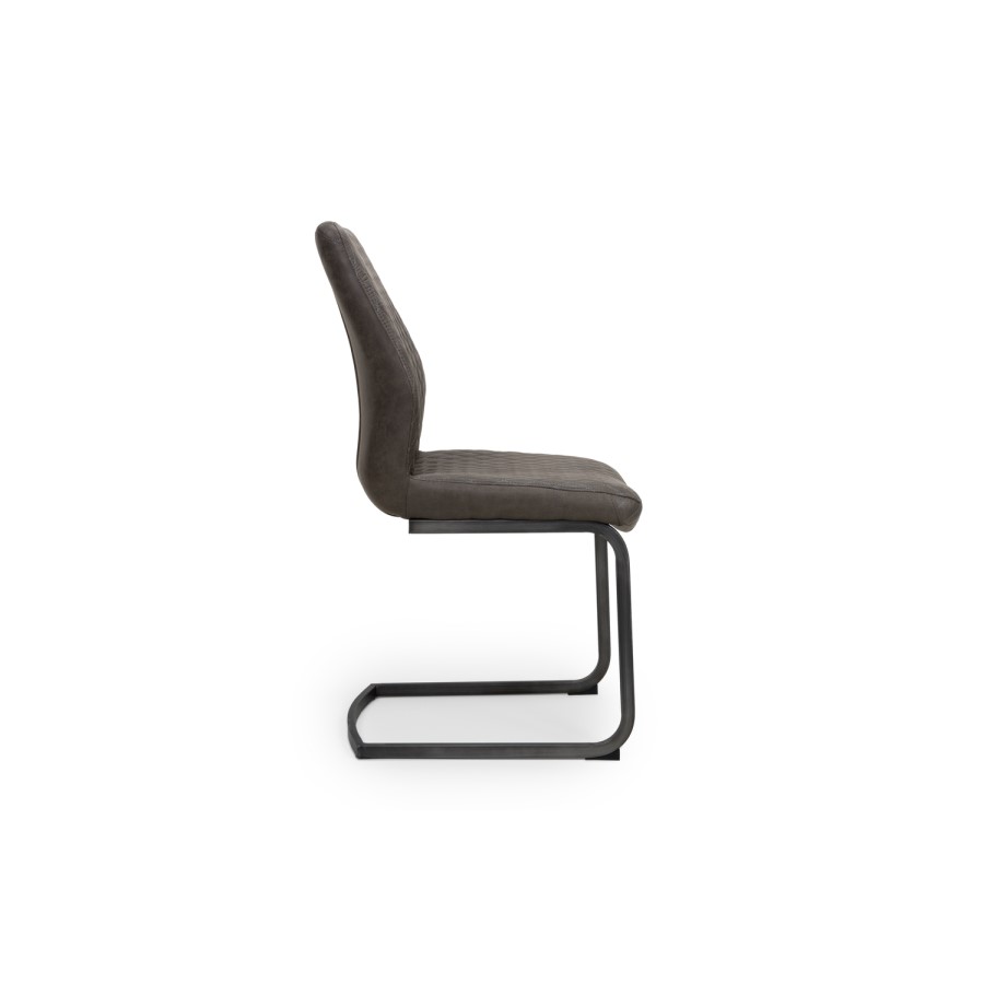 GRADE A1 - Set of 2 Grey Faux Leather - Connect