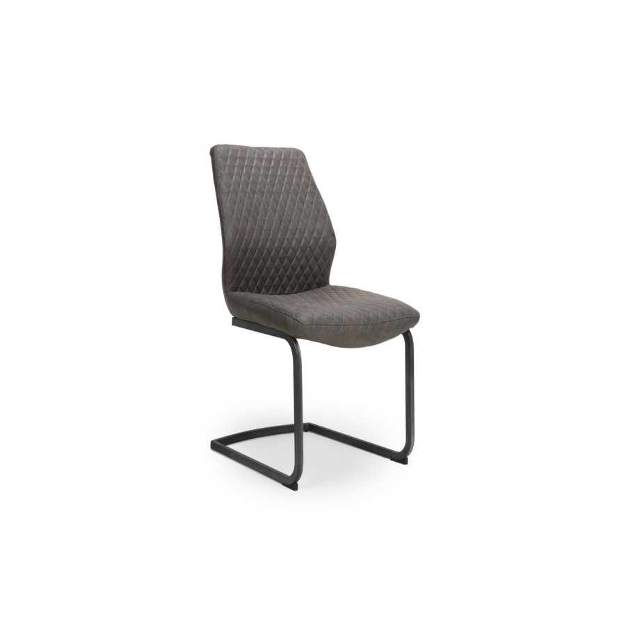 GRADE A1 - Set of 2 Grey Faux Leather - Connect