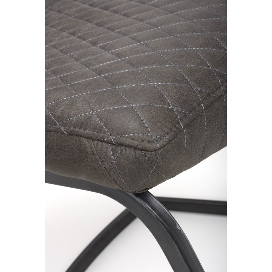 GRADE A1 - Set of 2 Grey Faux Leather - Connect
