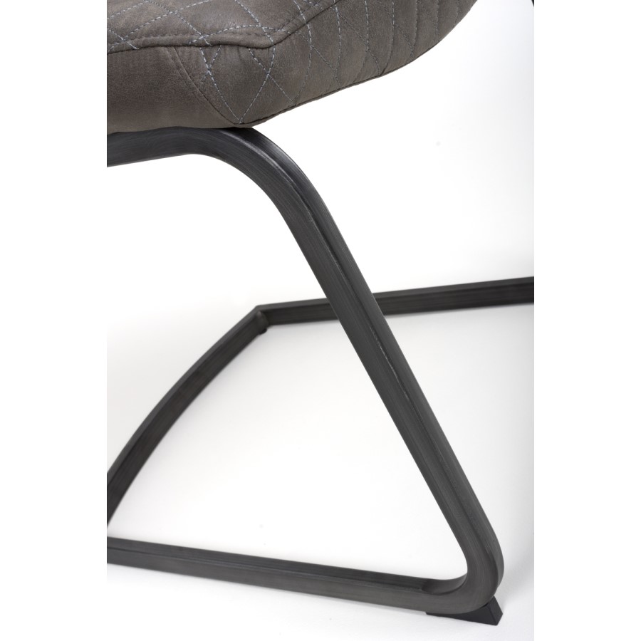GRADE A1 - Set of 2 Grey Faux Leather - Connect