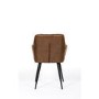 Set of 2 Brown Faux Leather Armchair Dining Chairs 