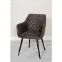 Grey Faux Leather Carver Dining Chairs - Set of 2 - Charlie