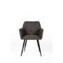 Grey Faux Leather Carver Dining Chairs - Set of 2 - Charlie