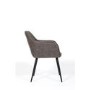 Grey Faux Leather Carver Dining Chairs - Set of 2 - Charlie