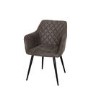 Grey Faux Leather Carver Dining Chairs - Set of 2 - Charlie