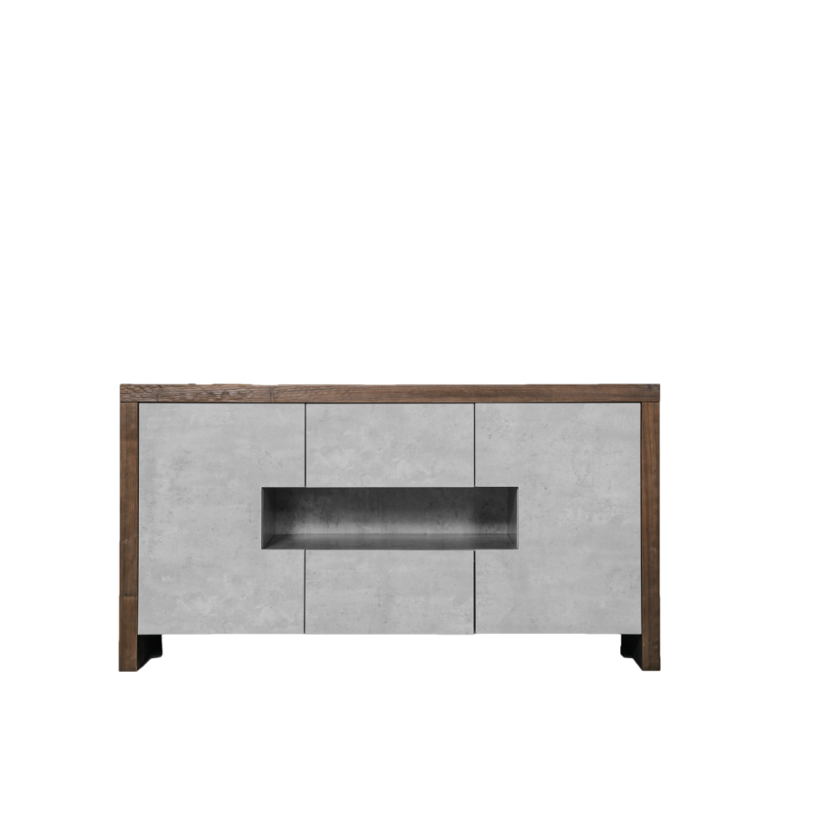 Grey Sideboard in Faux Concrete & Wood -  Etan