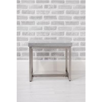 GRADE A1 - Grey Side Table in Concrete Effect & Metal - Etan