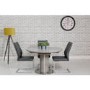 Grey Concrete Effect Round Extendable Dining Table - Seats 4-6 - Etan