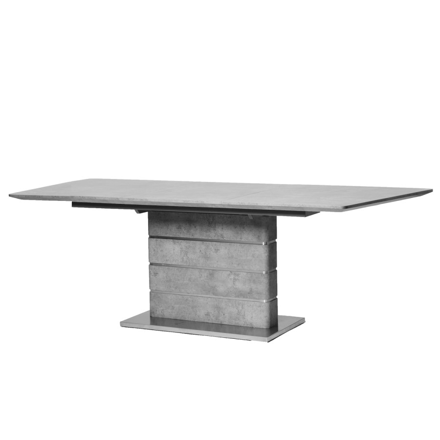 Extendable Dining Table in Grey Concrete Effect - Jet