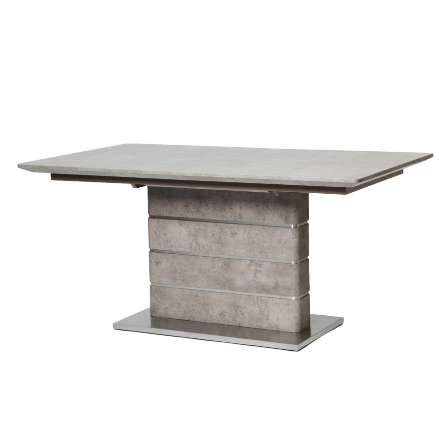 Extendable Dining Table in Grey Concrete Effect - Jet