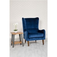 Blue Velvet Accent Chair - Aimie