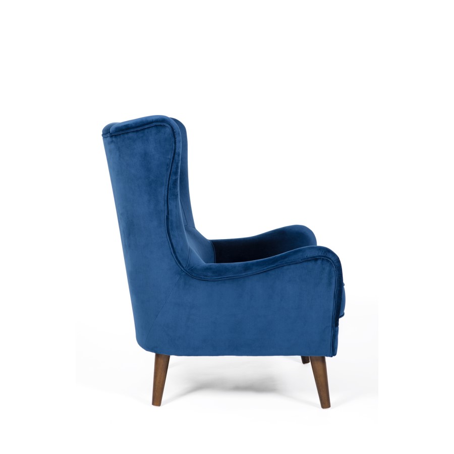 Blue Velvet Accent Chair - Aimie