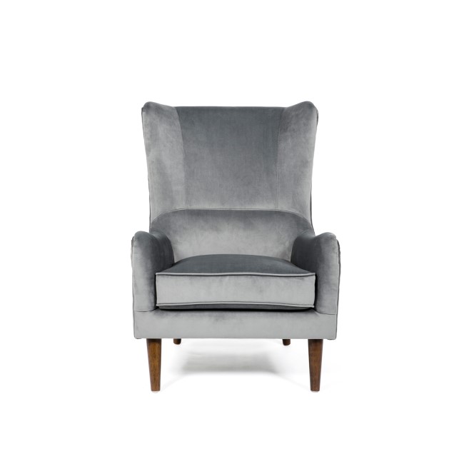 Grey Velvet Accent Chair - Aimie