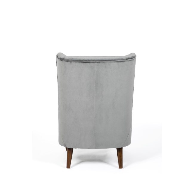 Grey Velvet Accent Chair - Aimie