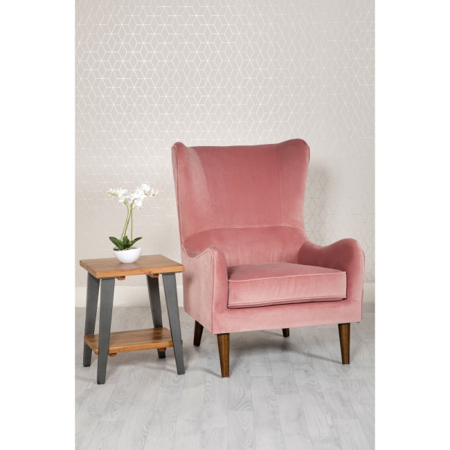 Pink Velvet Accent Chair - Aimie