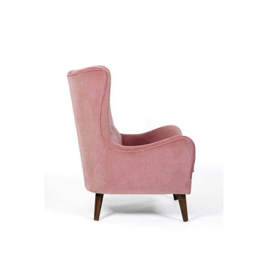 Pink Velvet Accent Chair - Aimie