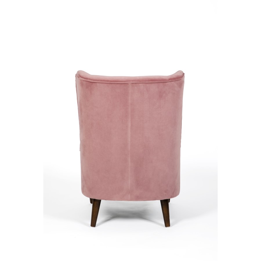Pink Velvet Accent Chair - Aimie