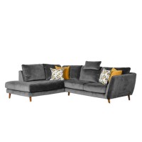 Connect Grey Velvet Corner Sofa - Left Hand Chaise - Minsk
