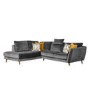 GRADE A3 - Grey Velvet Corner Sofa - Left Hand Chaise - Helsinki