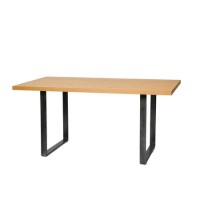Oak Effect Dining Table with Metal Legs - Charlie Range
