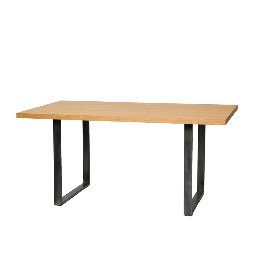Oak Effect Dining Table with Metal Legs - Charlie Range