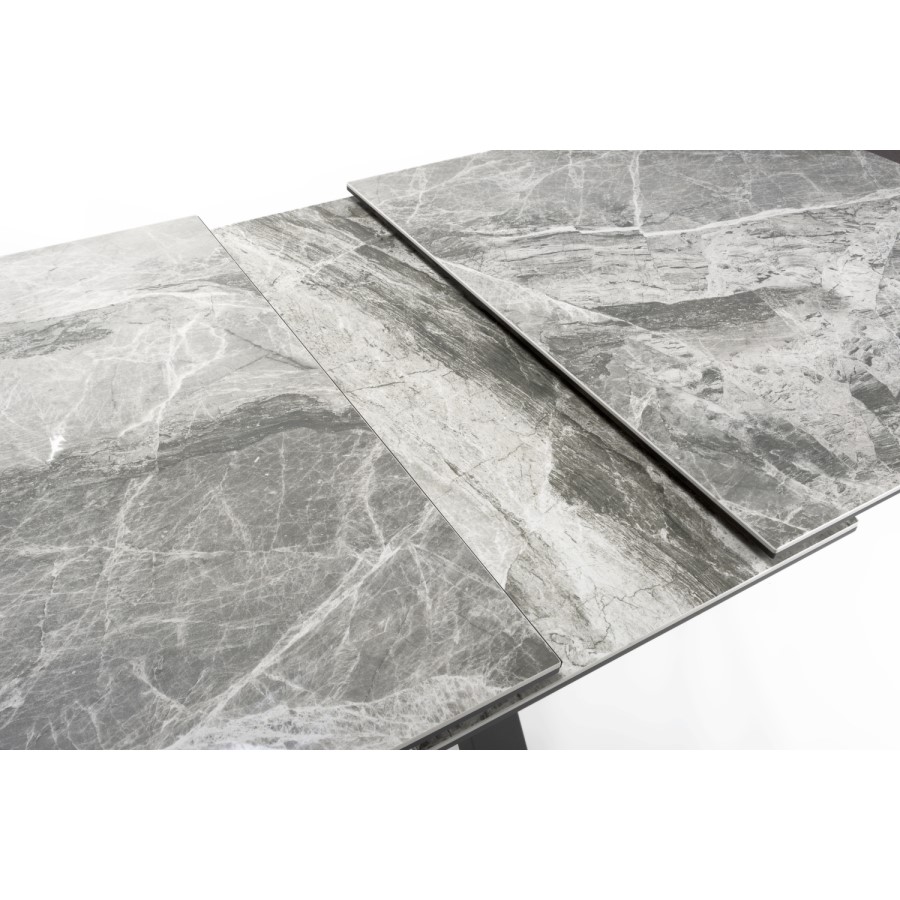 Extendable Dining Table with Grey Ceramic Top - Jupiter