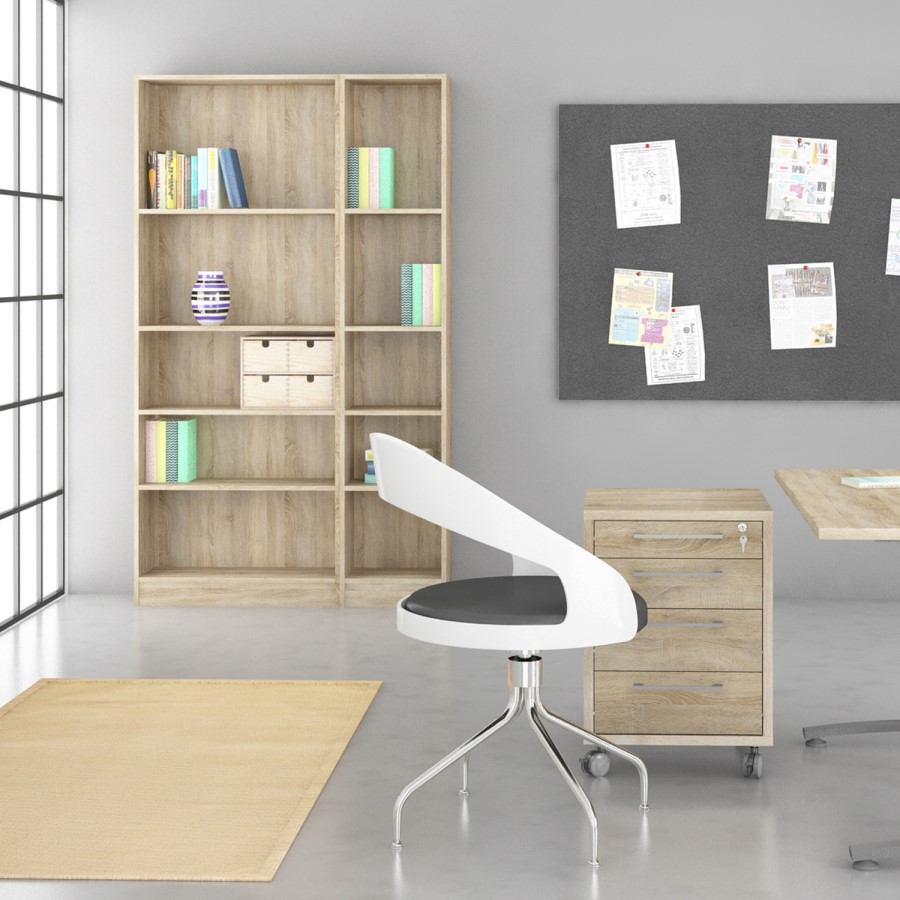 Tall and Narrow Oak Bookcase - Basic