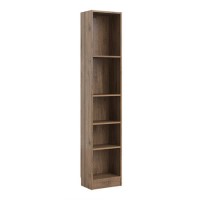 Walnut Effect Tall Narrow Bookcase