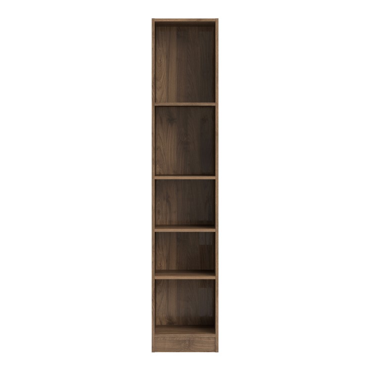 Walnut Effect Tall Narrow Bookcase