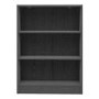 Low Wide Bookcase in Black Woodgrain