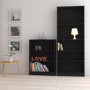 Low Wide Bookcase in Black Woodgrain